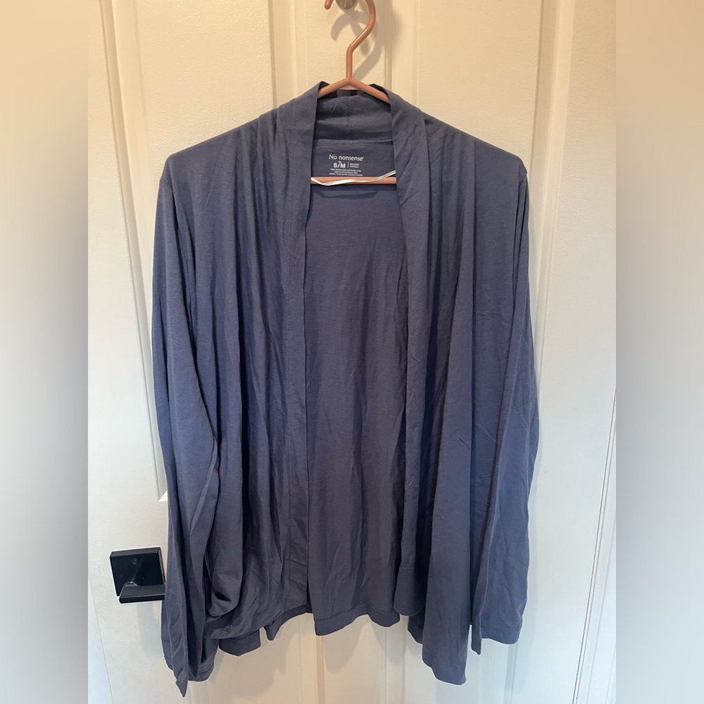 NWT Blue Gray Open Front Cardigan